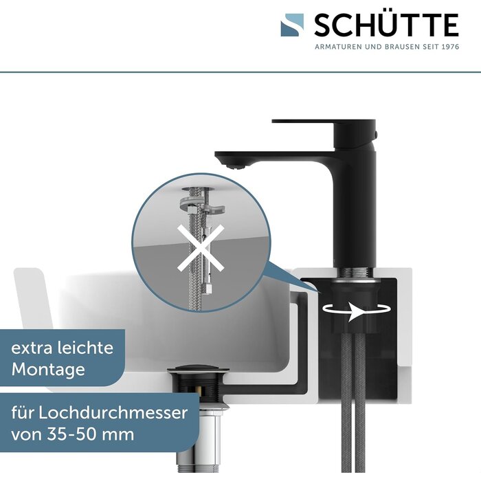 Mitigeur de lavabo Montana Noir Mat - Design Angulaire - Jusqu'à -34%