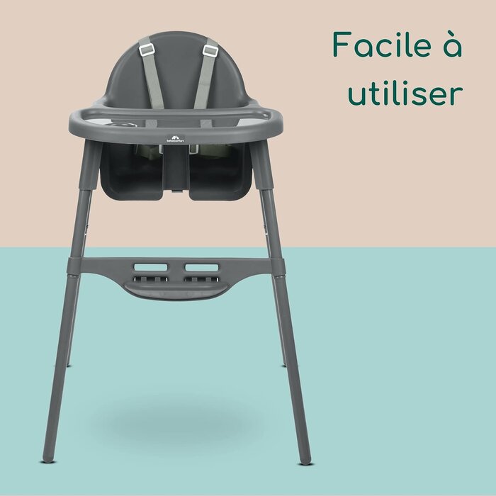 Chaise haute évolutive 2-en-1 gris foncé - Jusqu'à -33% sur l'outlet