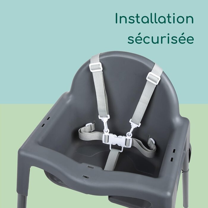 Chaise haute évolutive 2-en-1 gris foncé - Jusqu'à -33% sur l'outlet