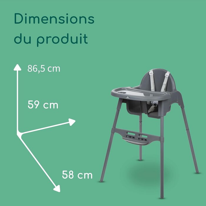 Chaise haute évolutive 2-en-1 gris foncé - Jusqu'à -33% sur l'outlet