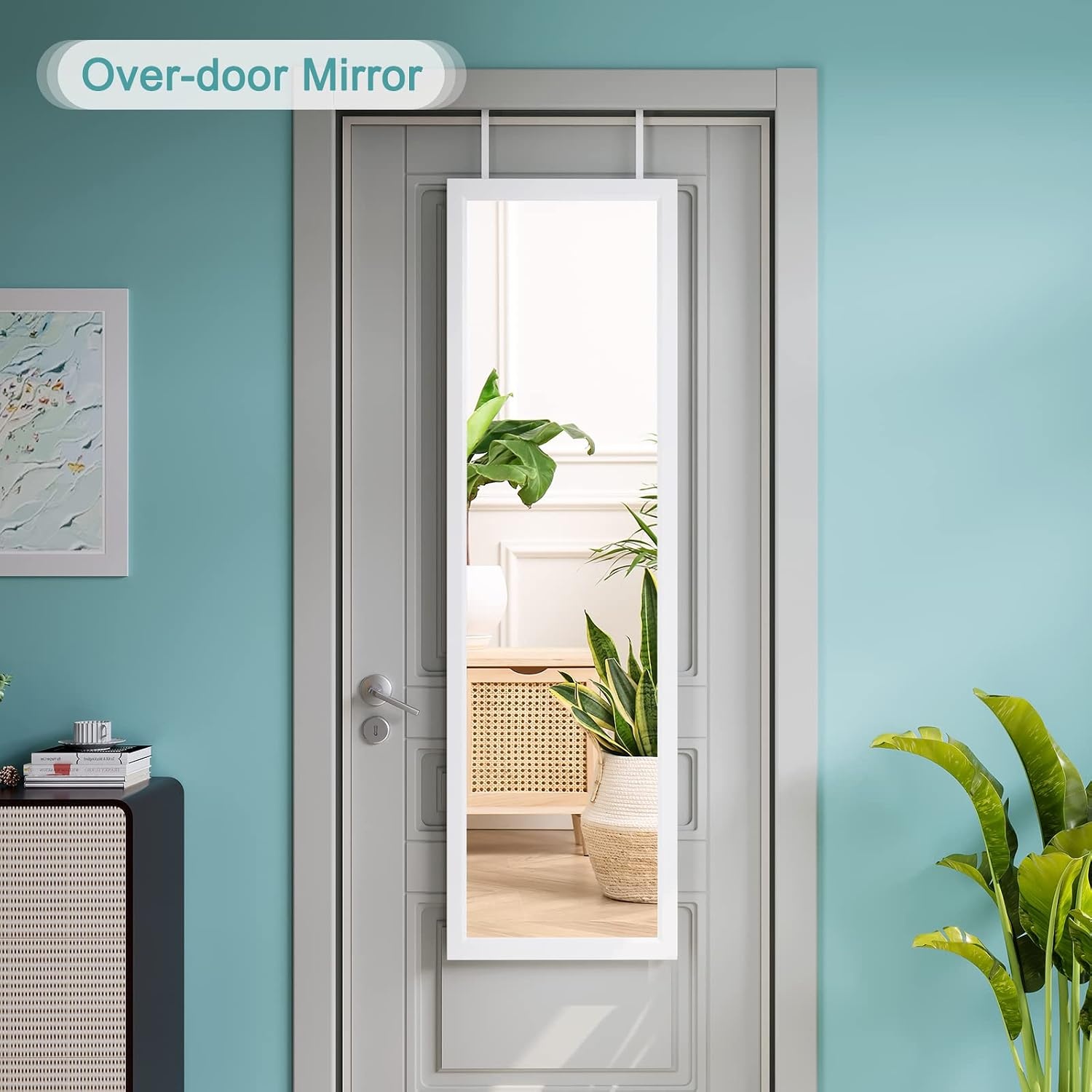 Miroir psyché mural réglable 33x119 cm blanc - Jusqu'à 33% de remise