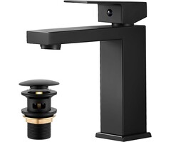 Mitigeur de lavabo carré noir mat - Jusqu'à -32%