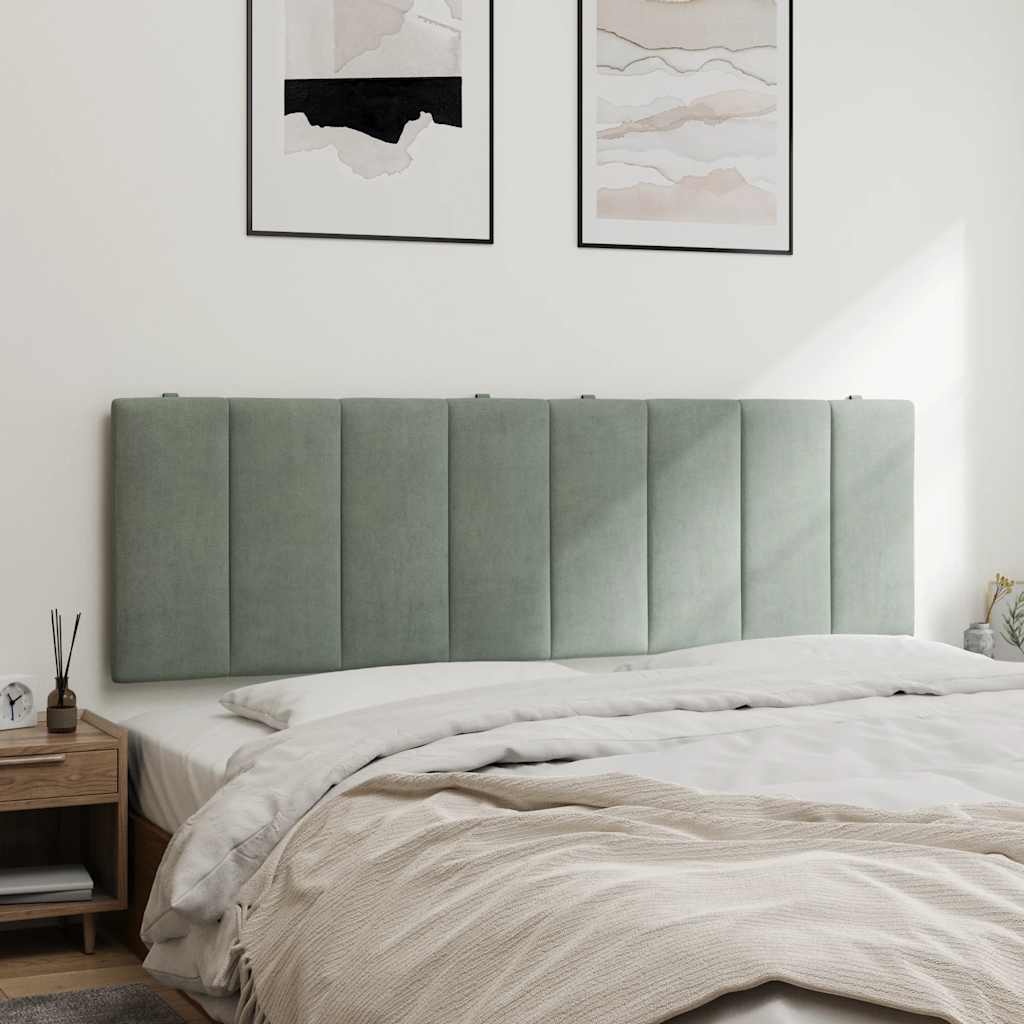Vidaxl Coussin de tête de lit 160 cm en velours gris clair - Jusqu'à -44%
