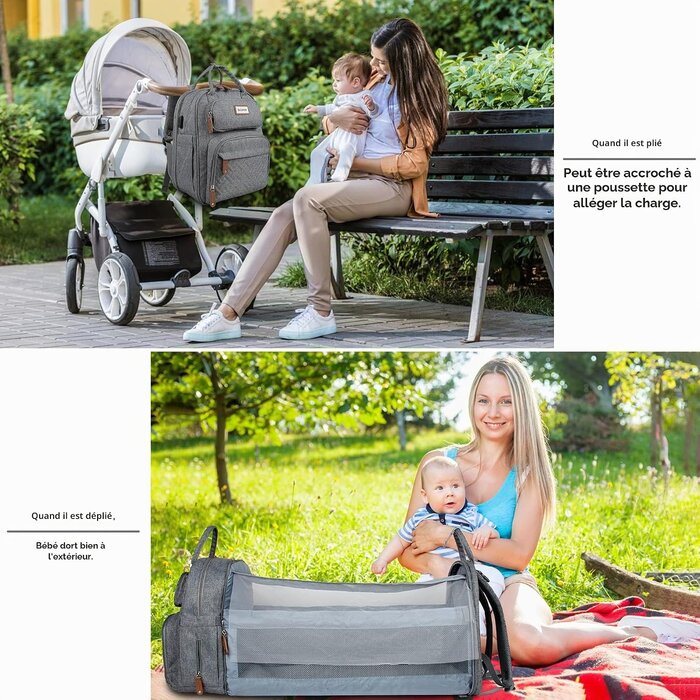 Sac à dos à langer spacieux avec tapis de change - Jusqu'à -33%