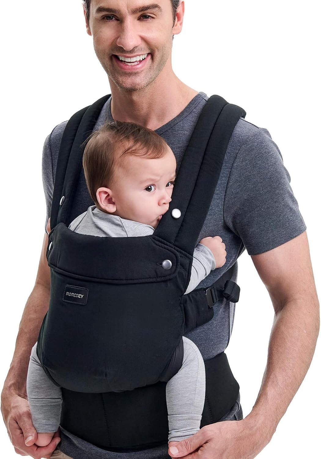Porte-bébé ergonomique 3-20kg - Coton Noir - Jusqu'à -33% sur l'outlet