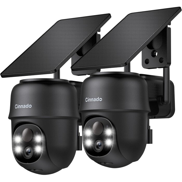 Lot de 2 Caméras de Surveillance 2K Solaires - Jusqu'à 29% de remise
