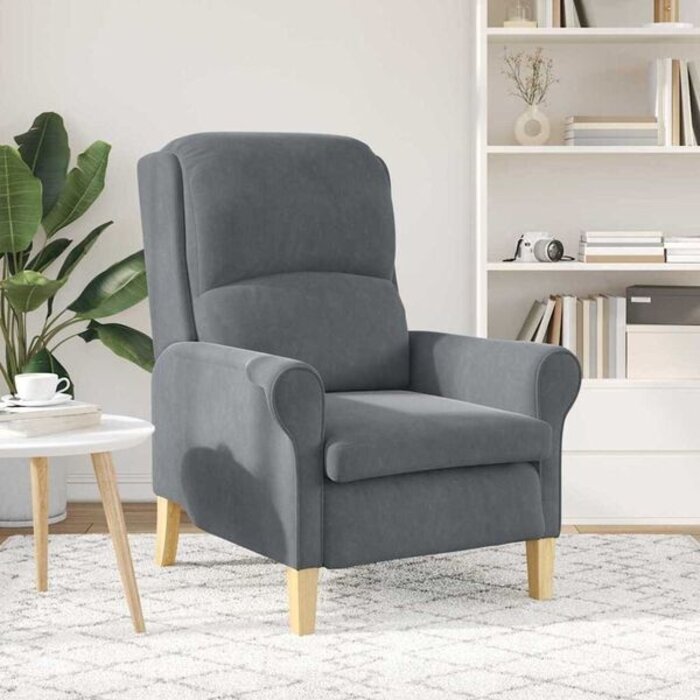 Vidaxl Fauteuil en velours gris foncé - Confort contemporain jusqu'à -41%