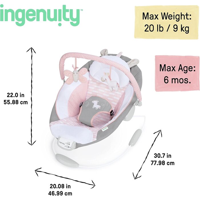 Transat vibrant pour bébé - 8 mélodies - Rose - Jusqu'à -33%