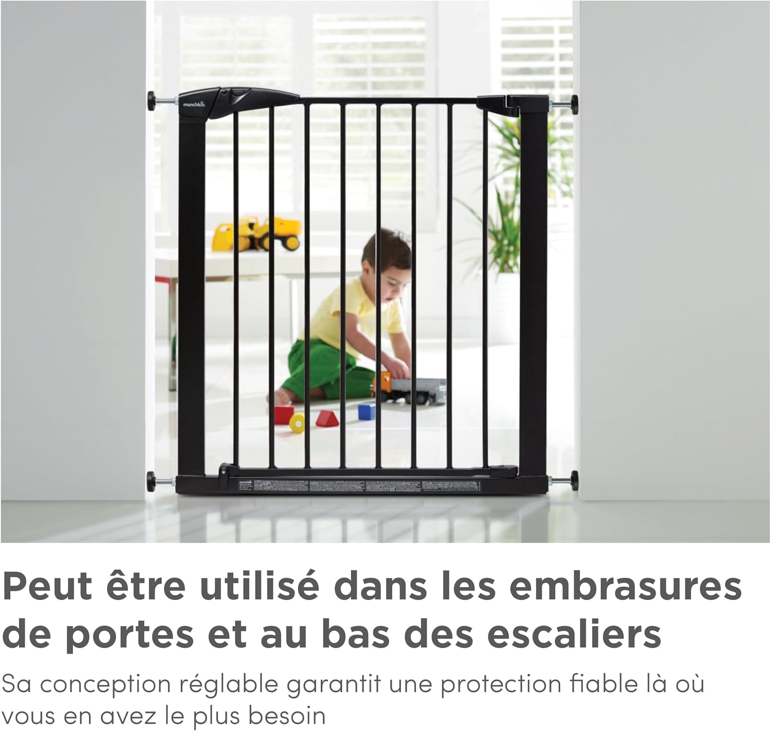 Barrière de sécurité pour bébé et animaux - Acier noir - Jusqu'à -33%