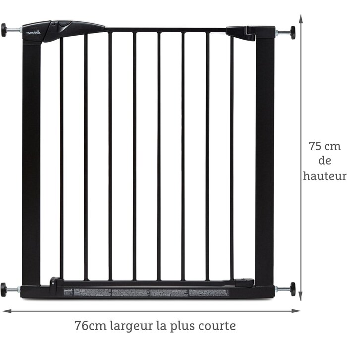 Barrière de sécurité pour bébé et animaux - Acier noir - Jusqu'à -33%