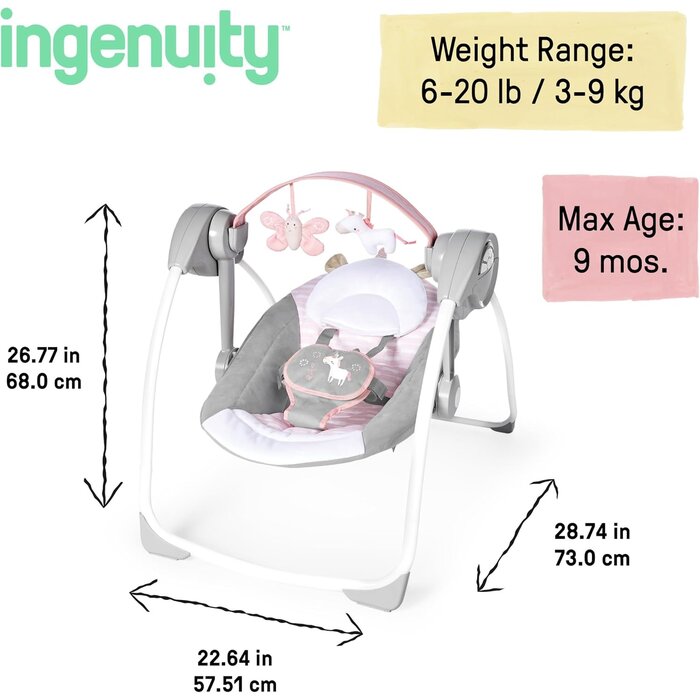 Balançoire bébé portable rose - Jusqu'à 34% de réduction