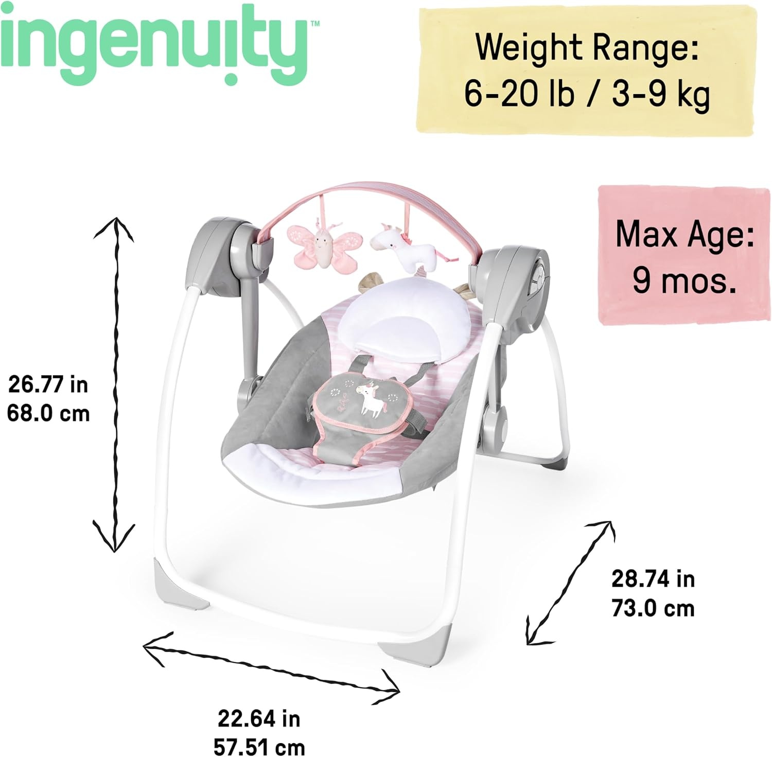 Balançoire bébé portable rose - Jusqu'à 34% de réduction