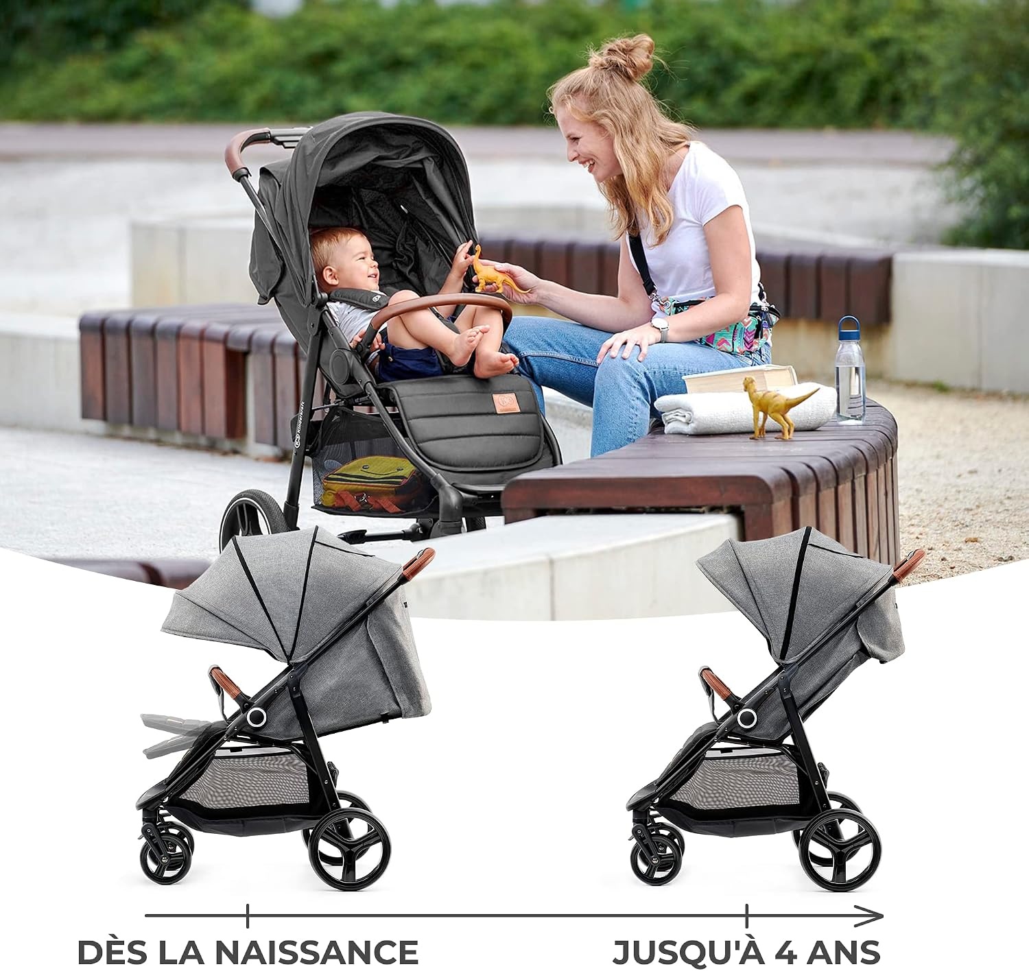 Poussette compacte GRANDE PLUS - Gris - Jusqu'à 35% de réduction