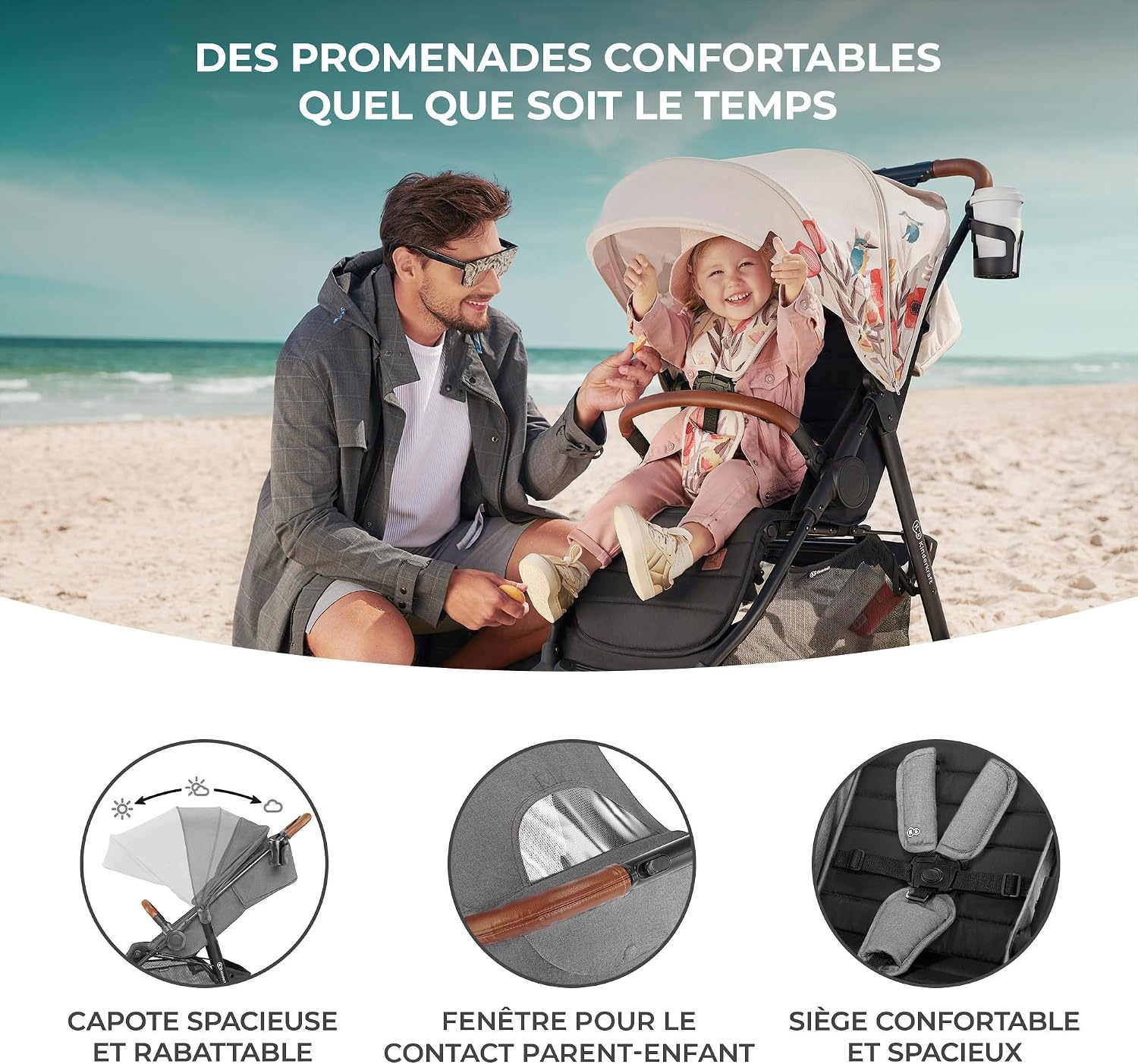 Poussette compacte GRANDE PLUS - Gris - Jusqu'à 35% de réduction