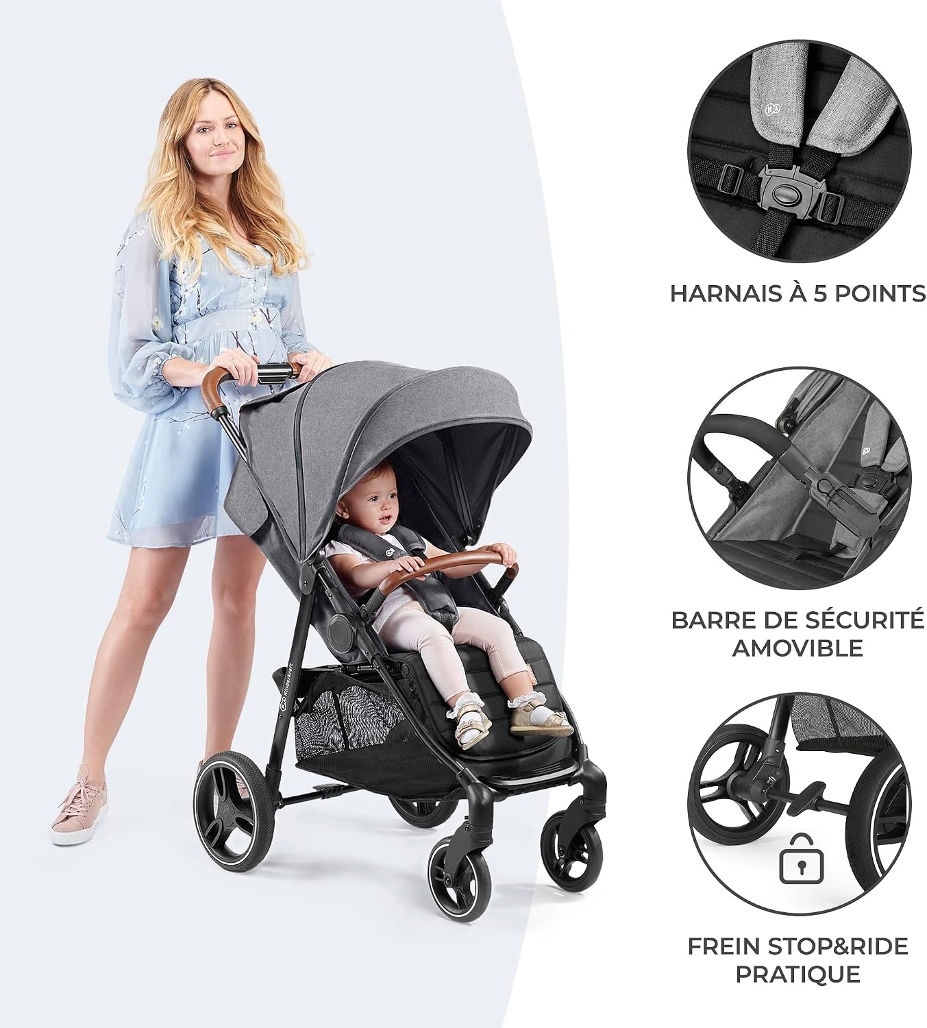 Poussette compacte GRANDE PLUS - Gris - Jusqu'à 35% de réduction