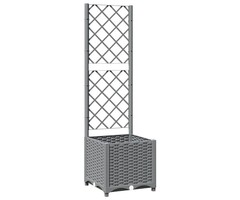 Vidaxl Jardinière avec treillis 40x40x136cm - Gris clair - Jusqu'à -33%