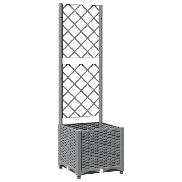 Jardinière avec treillis 40x40x136cm - Gris clair - Jusqu'à -33%