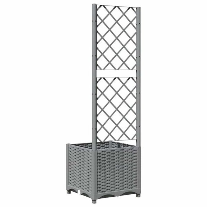 Jardinière avec treillis 40x40x136cm - Gris clair - Jusqu'à -33%