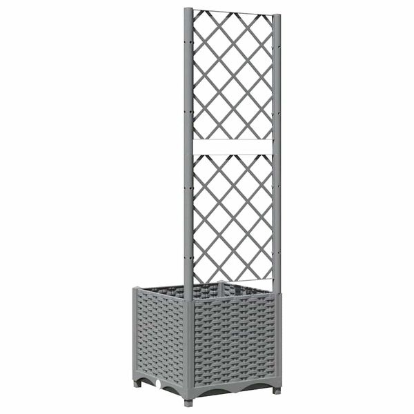 Jardinière avec treillis 40x40x136cm - Gris clair - Jusqu'à -33%