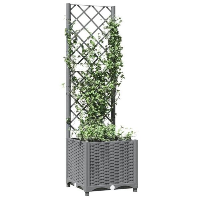 Jardinière avec treillis 40x40x136cm - Gris clair - Jusqu'à -33%