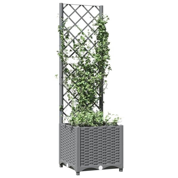 Jardinière avec treillis 40x40x136cm - Gris clair - Jusqu'à -33%