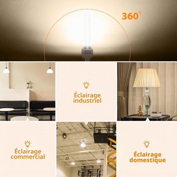 Lot de 5 ampoules LED PLC 15W G24 4000K - Jusqu'à 32% de remise