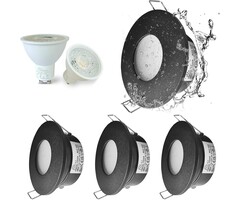Lot de 4 spots LED IP65 5W Noir - Jusqu'à -32% sur nos modèles outlet