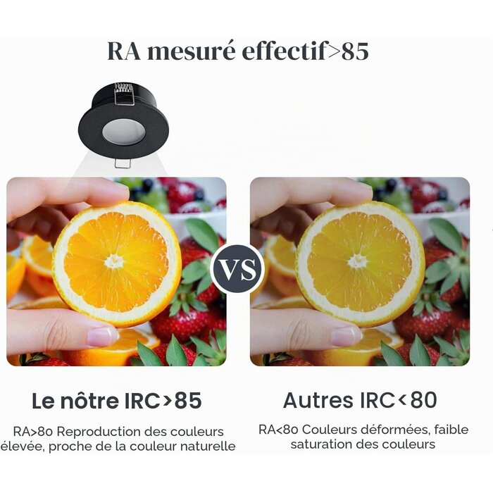 Lot de 4 spots LED IP65 5W Noir - Jusqu'à -32% sur nos modèles outlet
