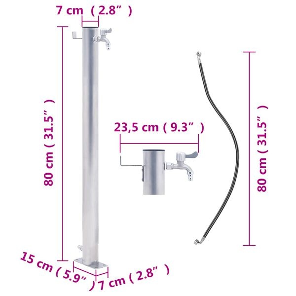 Borne d'arrosage en inox 80 cm - Jusqu'à -33% sur votre aménagement extérieur