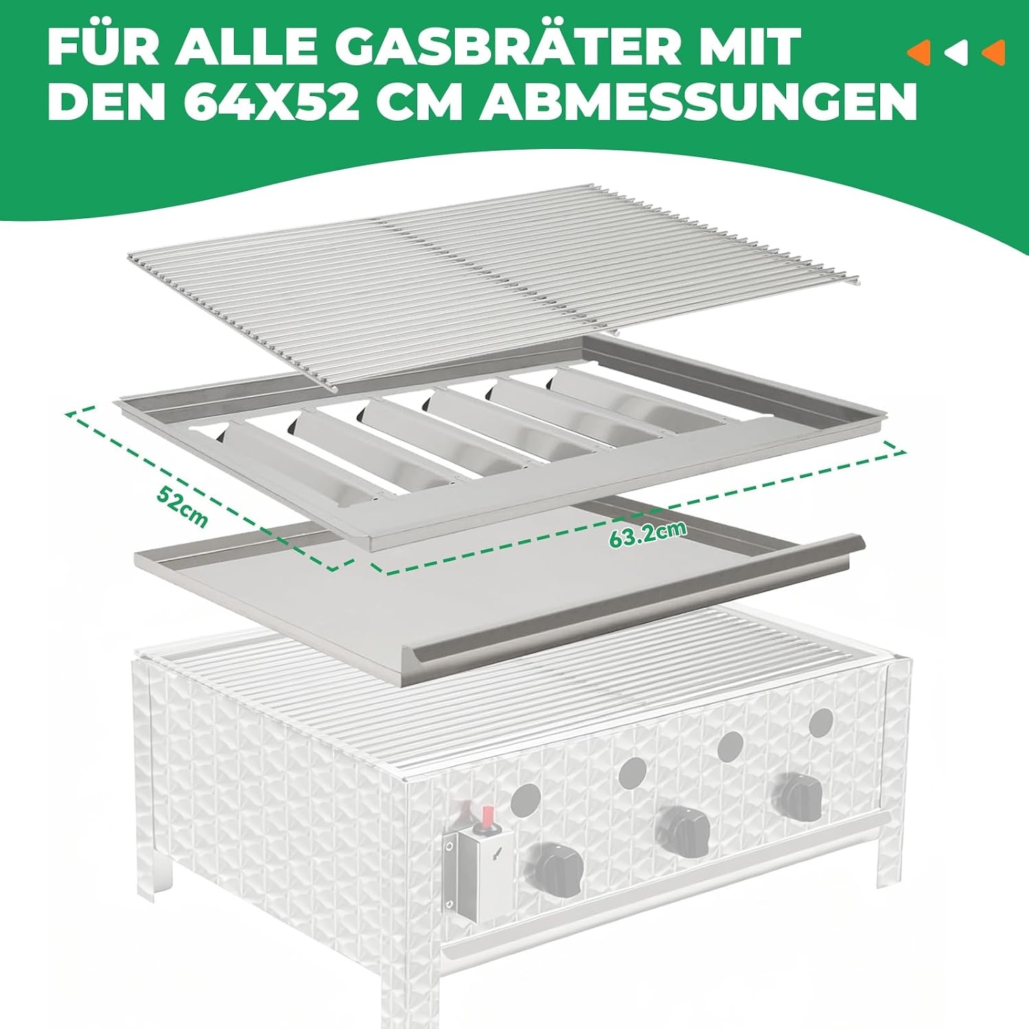 Kit de remplacement barbecue 3 brûleurs Inox 60x48cm - Jusqu'à 33% de remise