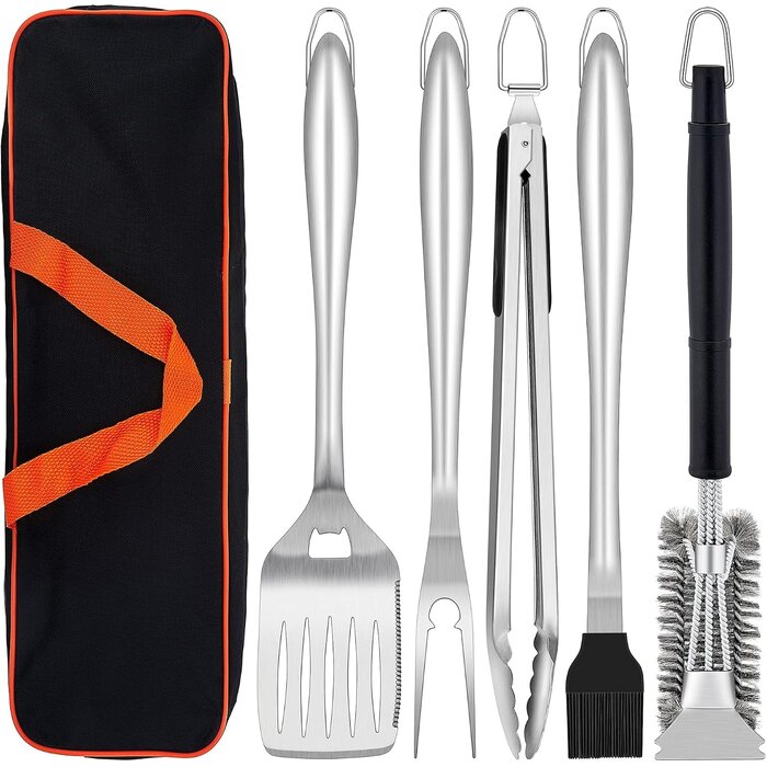Set d'ustensiles BBQ 6 pièces en inox - Jusqu'à -32% sur le retour