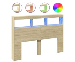 Vidaxl Tête de lit avec LED 140 cm Chêne Sonoma - Jusqu'à 34 % de remise