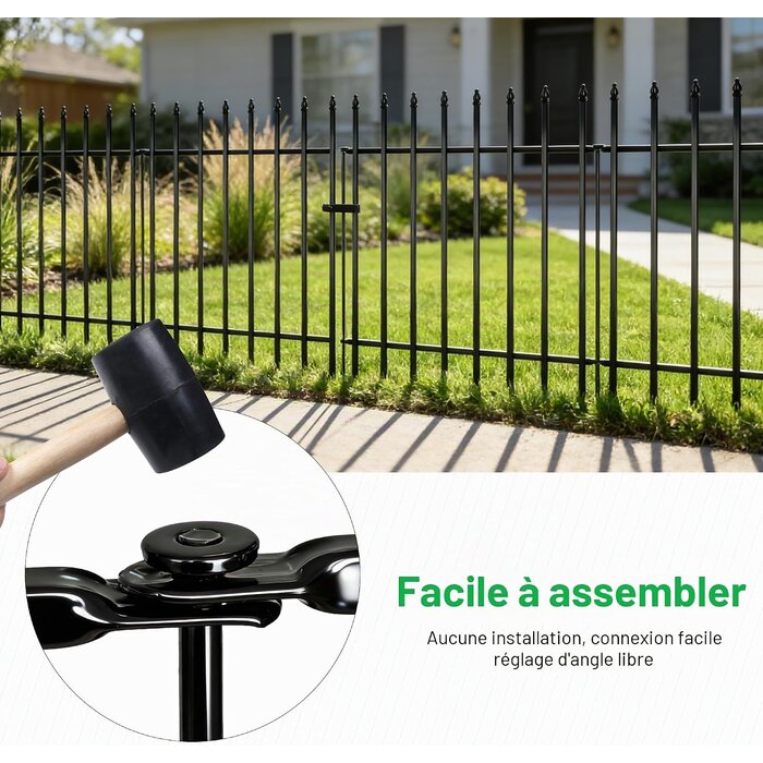 Clôture de jardin décorative 3,5m - Noir - Jusqu'à -34% de réduction