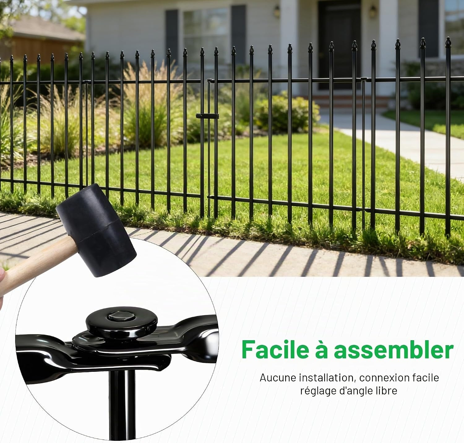 Clôture de jardin décorative 3,5m - Noir - Jusqu'à -34% de réduction