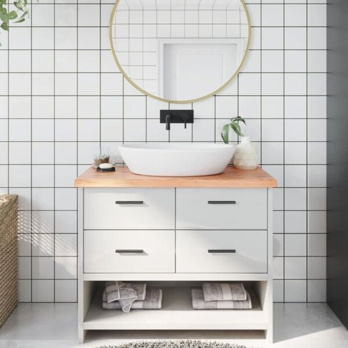 Plan de toilette en chêne massif 100x50cm - Jusqu'à -35% sur l'outlet