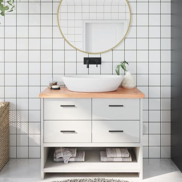 Plan de toilette en chêne massif 100x50cm - Jusqu'à -35% sur l'outlet