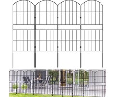 Kit de 10 clôtures de jardin en métal noir (310 cm) - Jusqu'à -33% de remise