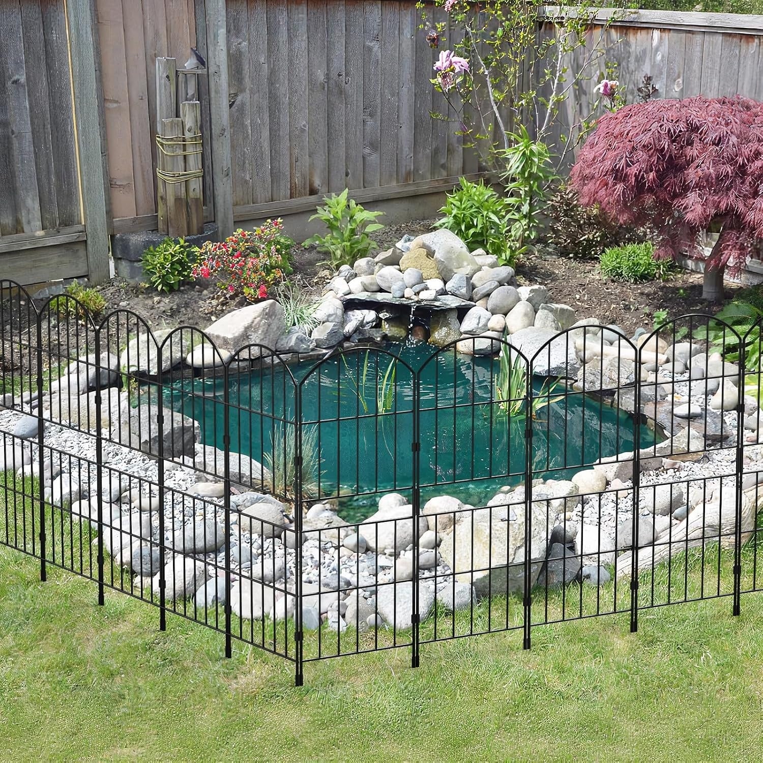 Kit de 10 clôtures de jardin en métal noir (310 cm) - Jusqu'à -33% de remise