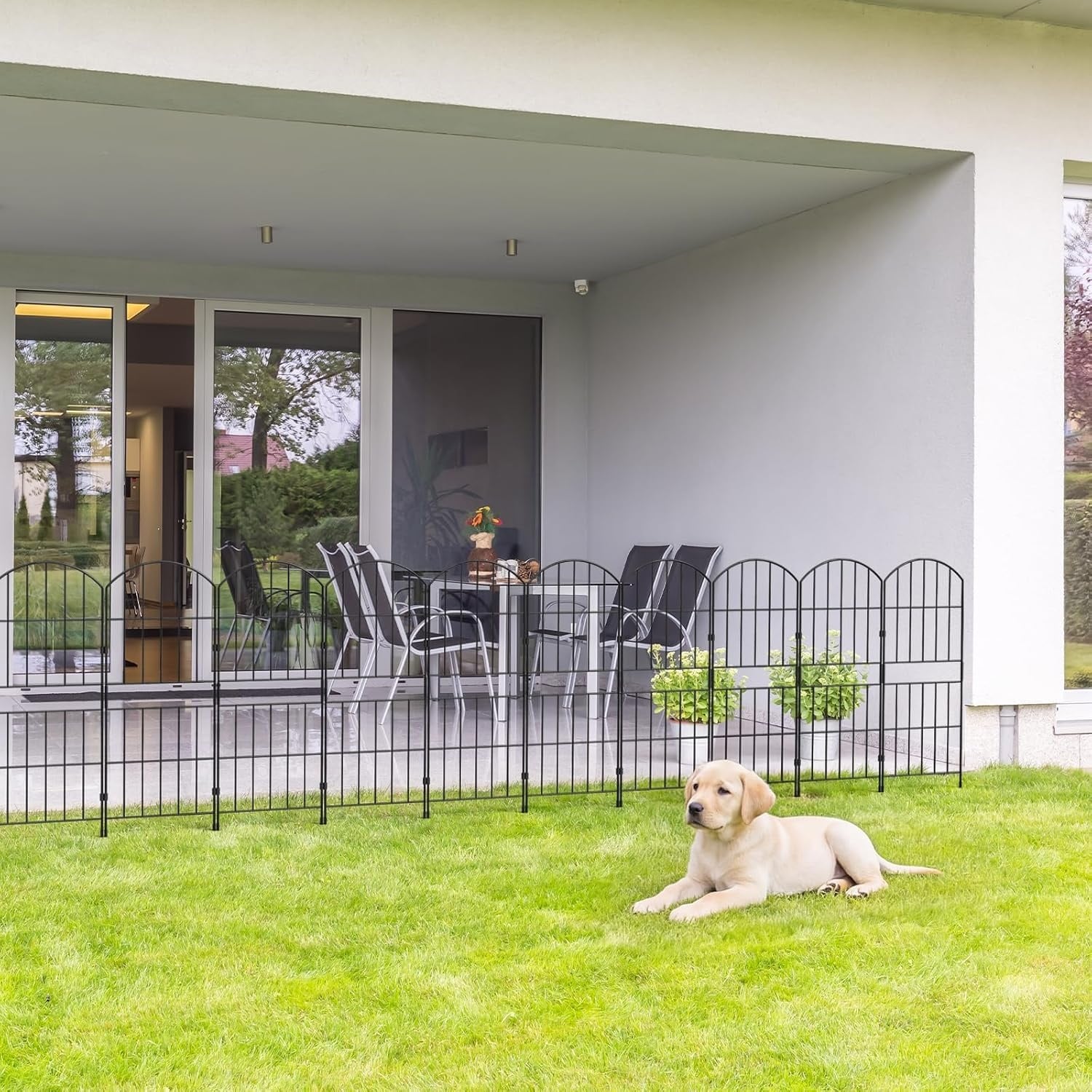 Kit de 10 clôtures de jardin en métal noir (310 cm) - Jusqu'à -33% de remise