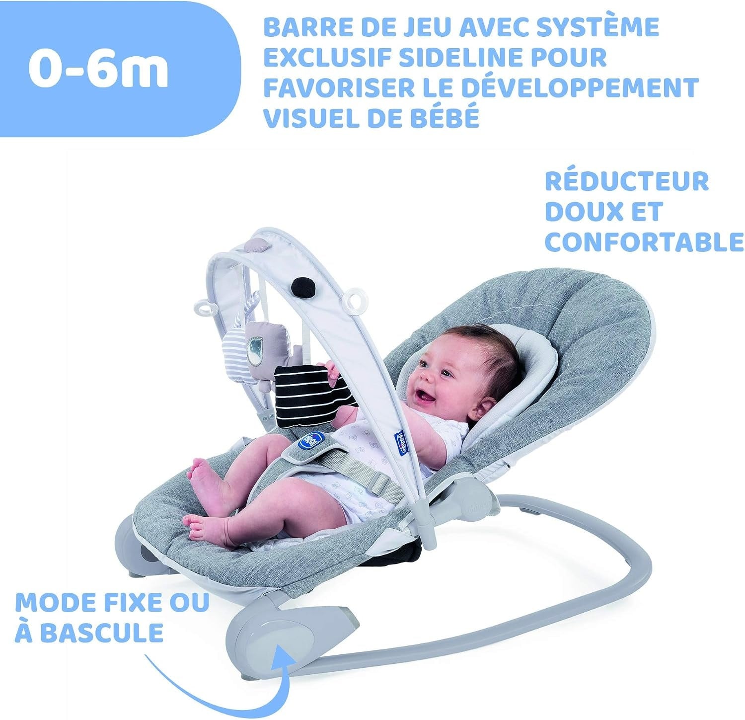 Transat Bébé Évolutif 2-en-1 - Jusqu'à 18 kg - Titane - Jusqu'à 34% de remise