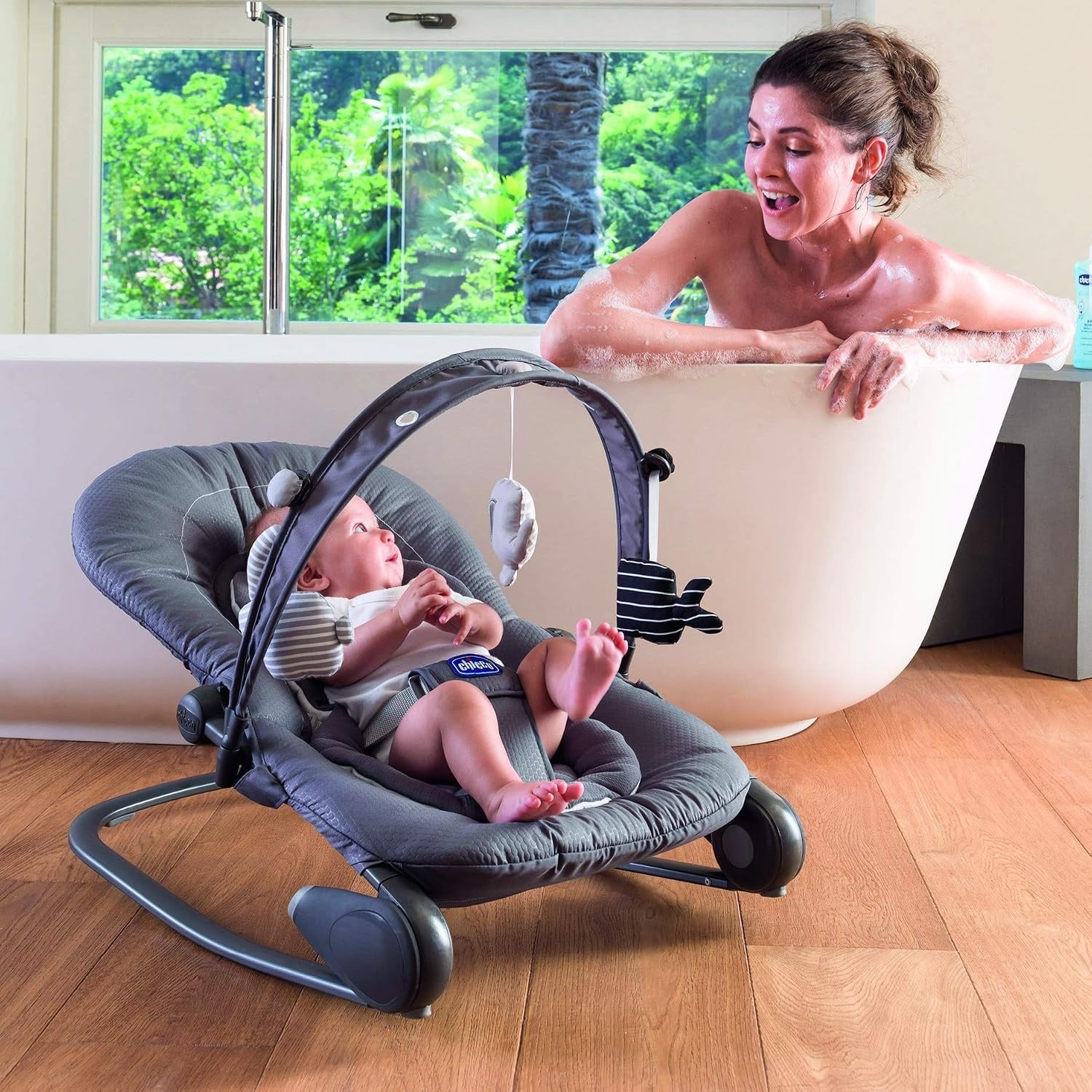Transat Bébé Évolutif 2-en-1 - Jusqu'à 18 kg - Titane - Jusqu'à 34% de remise