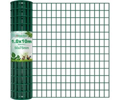 Grillage de jardin 1x10m - Acier galvanisé vert - Jusqu'à -32%