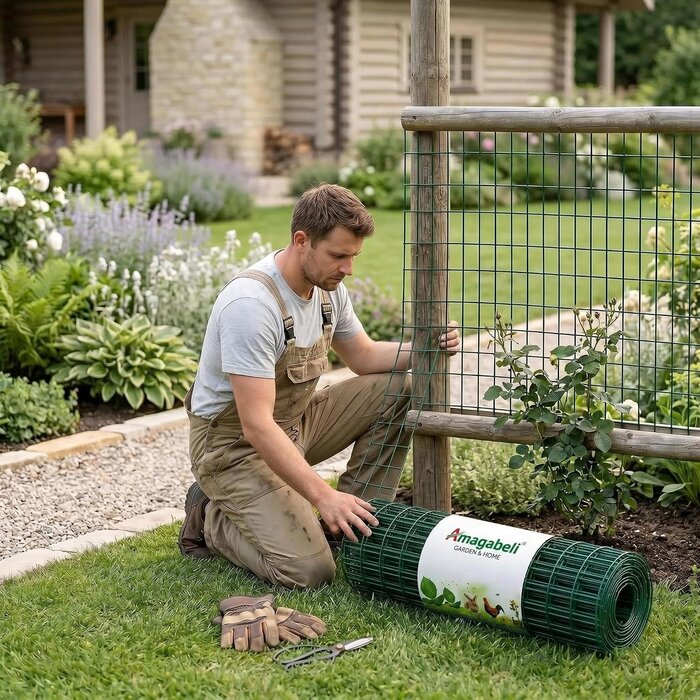 Grillage de jardin 1x10m - Acier galvanisé vert - Jusqu'à -32%