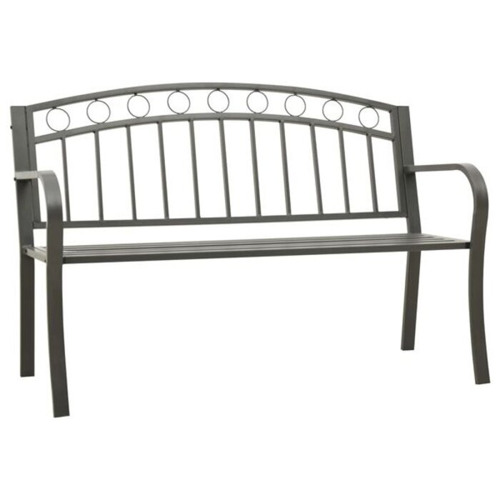 Banc de jardin en acier gris 120 cm - Jusqu'à 34% de remise
