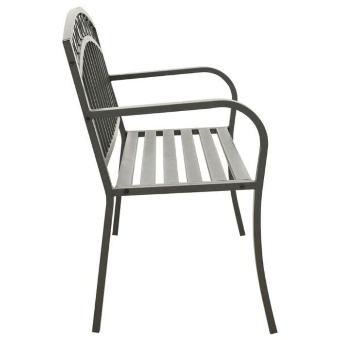 Banc de jardin en acier gris 120 cm - Jusqu'à 34% de remise