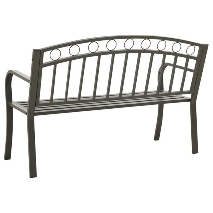 Banc de jardin en acier gris 120 cm - Jusqu'à 34% de remise