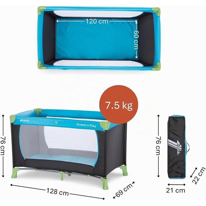 Lit de voyage pliable pour bébé - Bleu - Jusqu'à 33% de remise