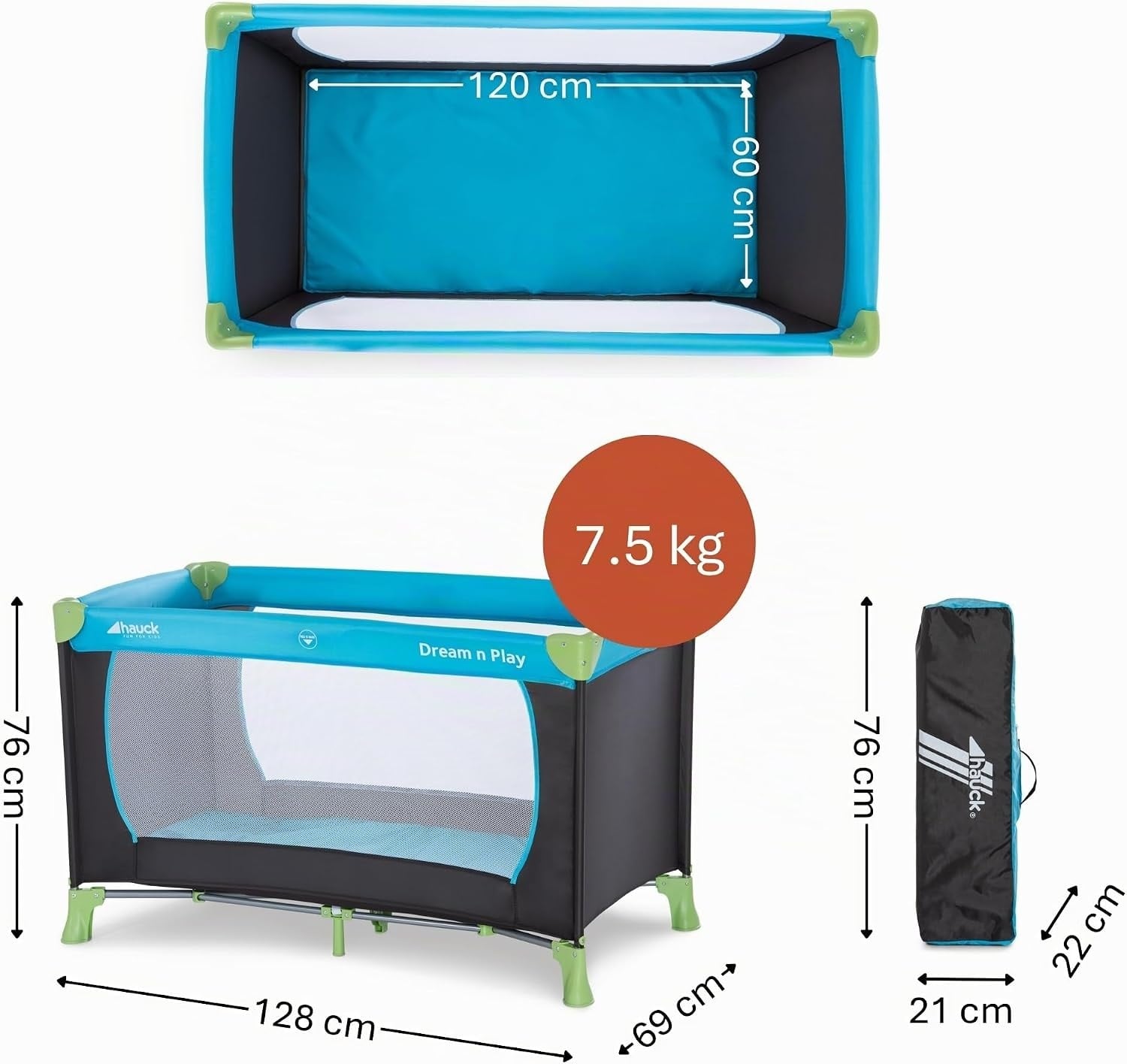 Lit de voyage pliable pour bébé - Bleu - Jusqu'à 33% de remise