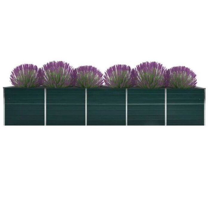 Bac à fleurs surélevé XXL 400cm acier vert - Jusqu'à 34% de remise