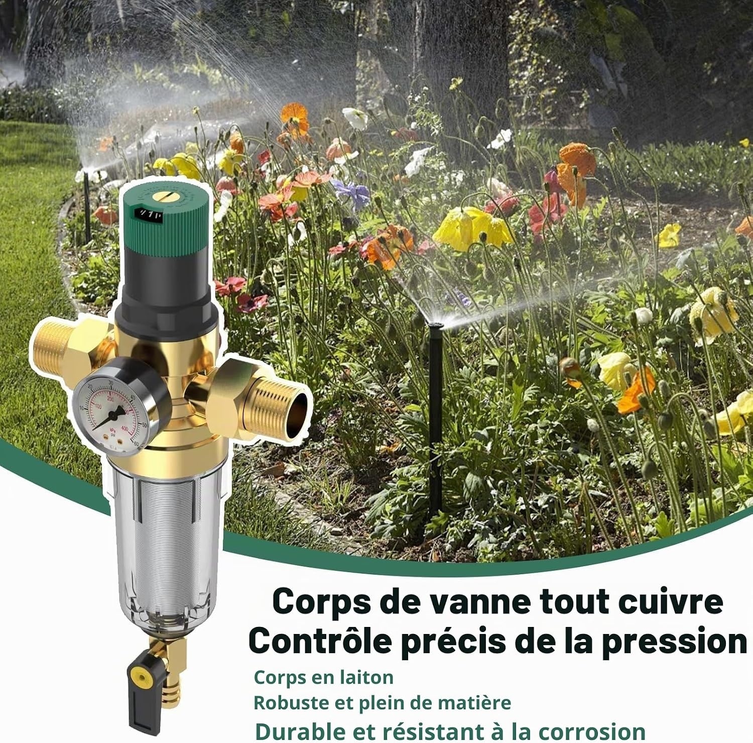 Réducteur de pression d'eau 3/4" avec manomètre - Jusqu'à -32% sur l'outlet